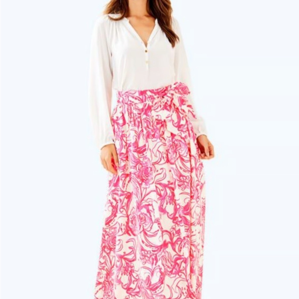 Lilly Pulitzer X Goop Maxi Skirt Kiss Kiss Cameo White 💖HOLY GRAIL💖
